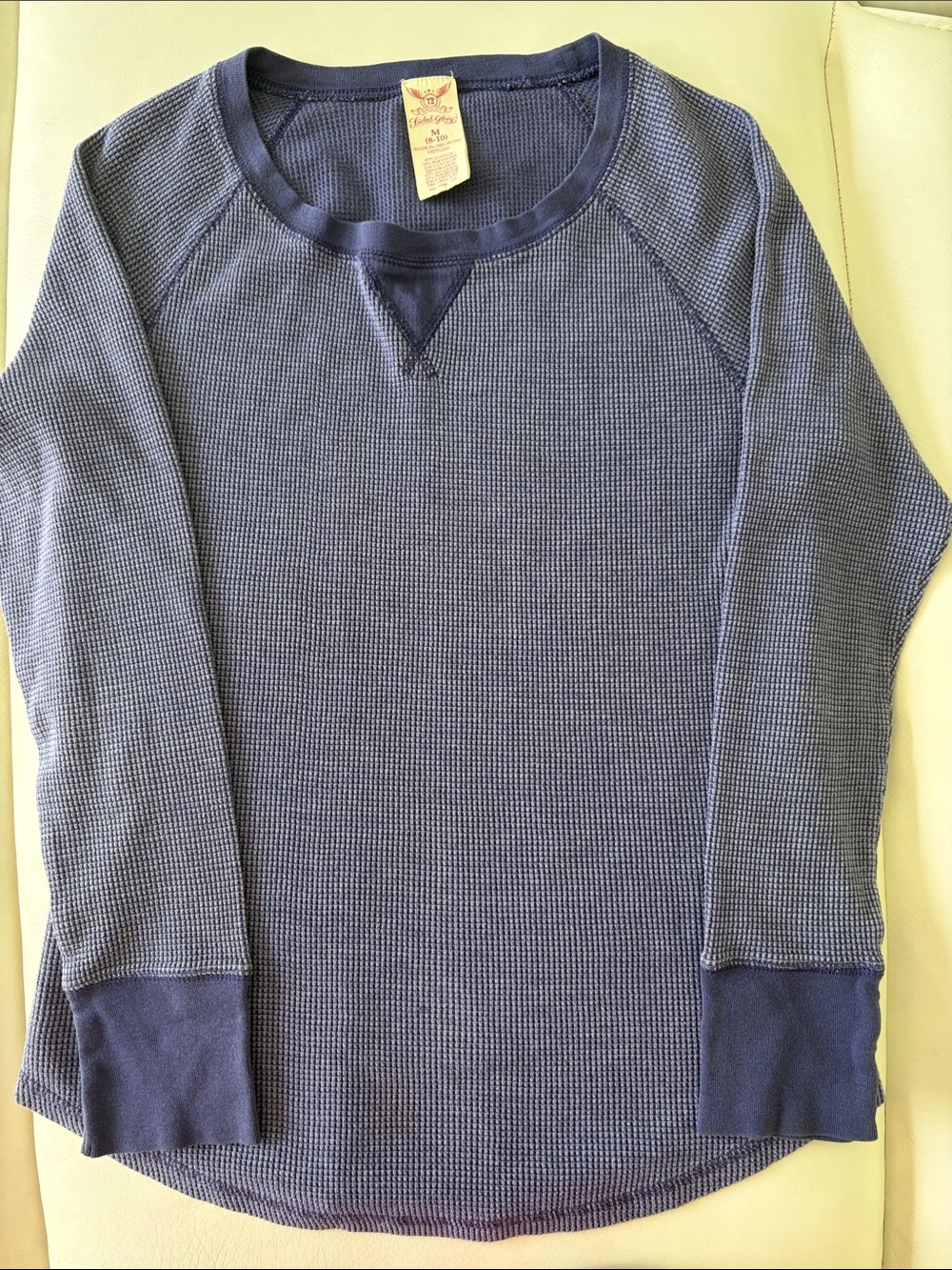 Faded Glory Womenโs Thermal Knit, Long Sleeve, Crewneck Top